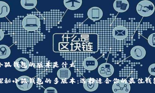 小狐钱包的版本是什么

探秘小狐钱包的多版本：选择适合你的最佳钱包
